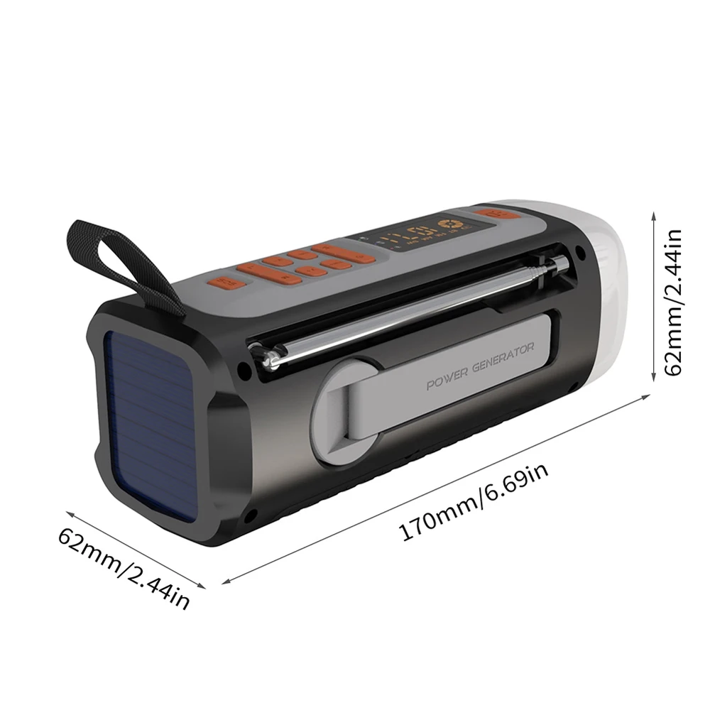 4500mAh Emergency Radio AM/FM/SW Survival Power Bank Phone Charger USB C/Solar/H