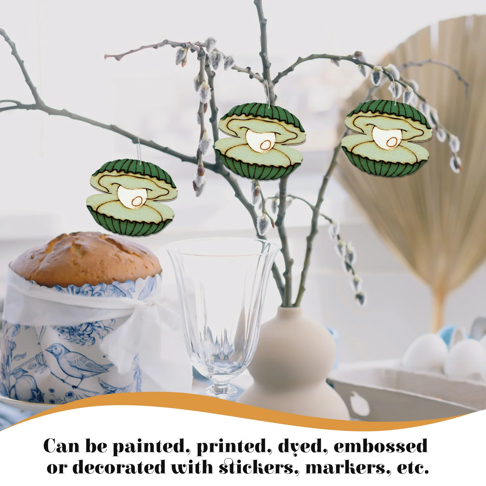 32 Meerestiere Holz Bastelset - Mit Stiften & Stickern Zum Bemalen, DIY Für Kinder