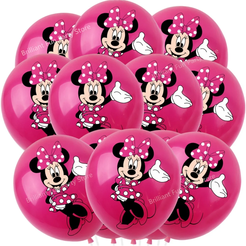 thumbnail image 1 of Kit de decoración de globos de látex de 12 pulgadas de Minnie Mouse de Disney, globos rosados, rojos y blancos para fiestas de cumpleaños de niños y baby shower, 1 of 4