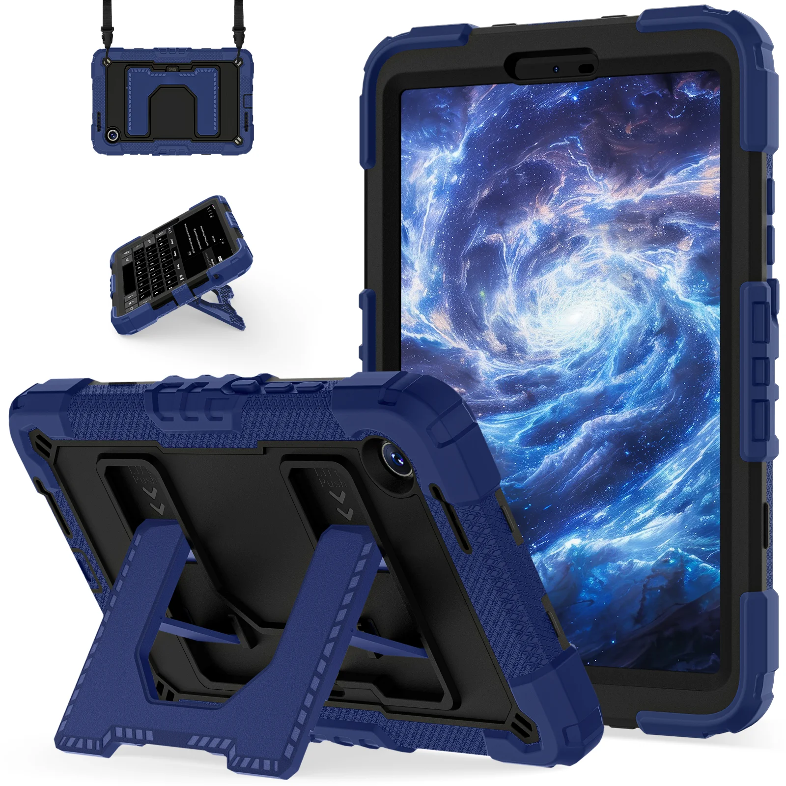 Heavy Duty 8.7-Inch Tablet Case with Stand & Shoulder Strap