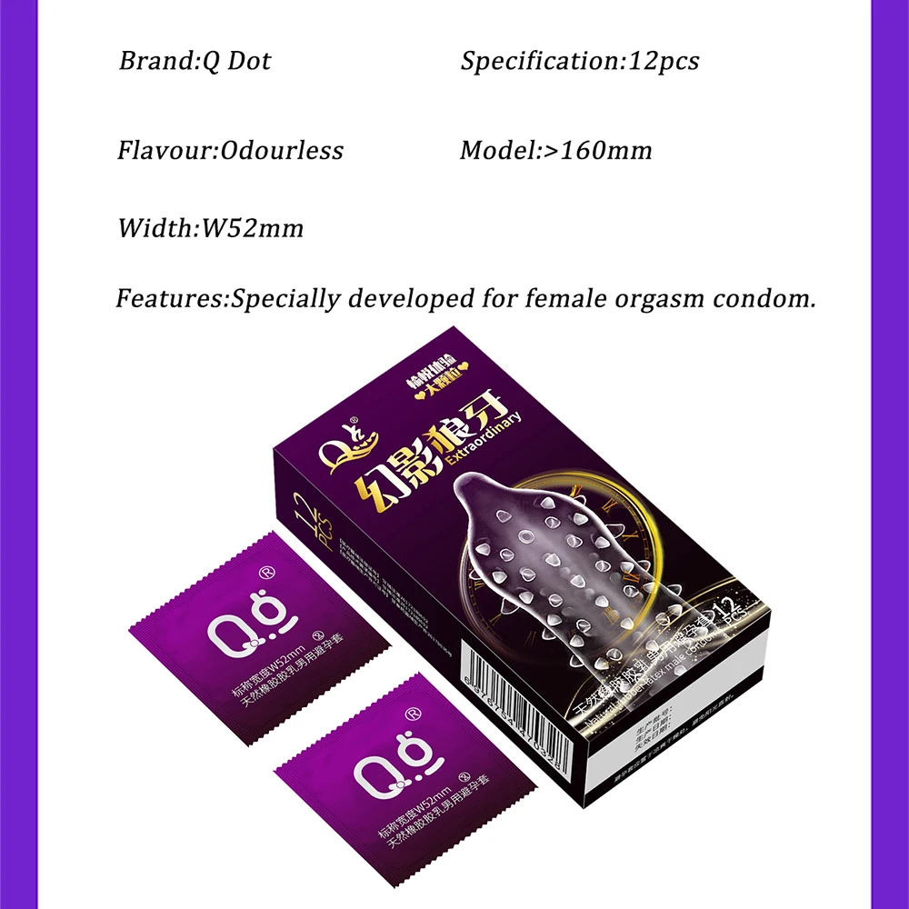 Condom Sex Toys 12pcs Large Pellet Condom Wolf's Teeth Barbed Male Granular Stimulation Women Contraception Penis Sleeves Adult