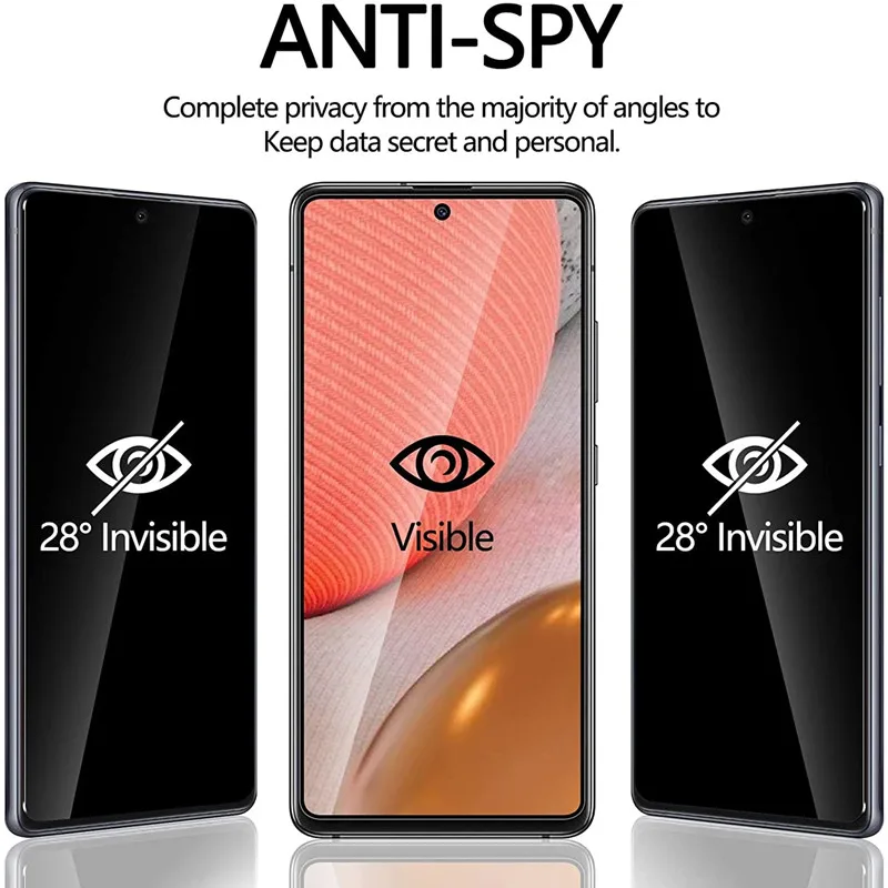 Pellicola salvaschermo Privacy 1-4Pcs per Samsung A53 A13 A52S A52 A32 A12 A55 A51 A72 A22 A33 A73 A21S A54 S10E S20FE vetro Anti-spia 3