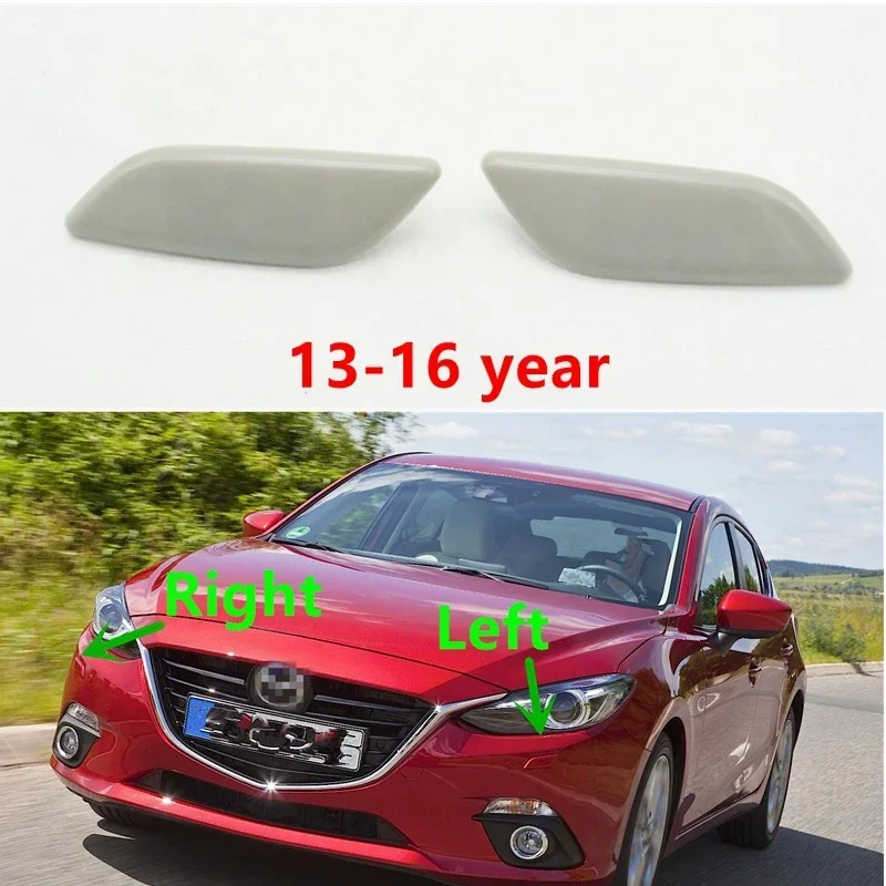 Car Unpainted Headlight Headlamp Washer Nozzle Jet Cover Cleaning Cap For Mazda 3 M3 Axela BK BL 2003-2008-2009-2012-2013-