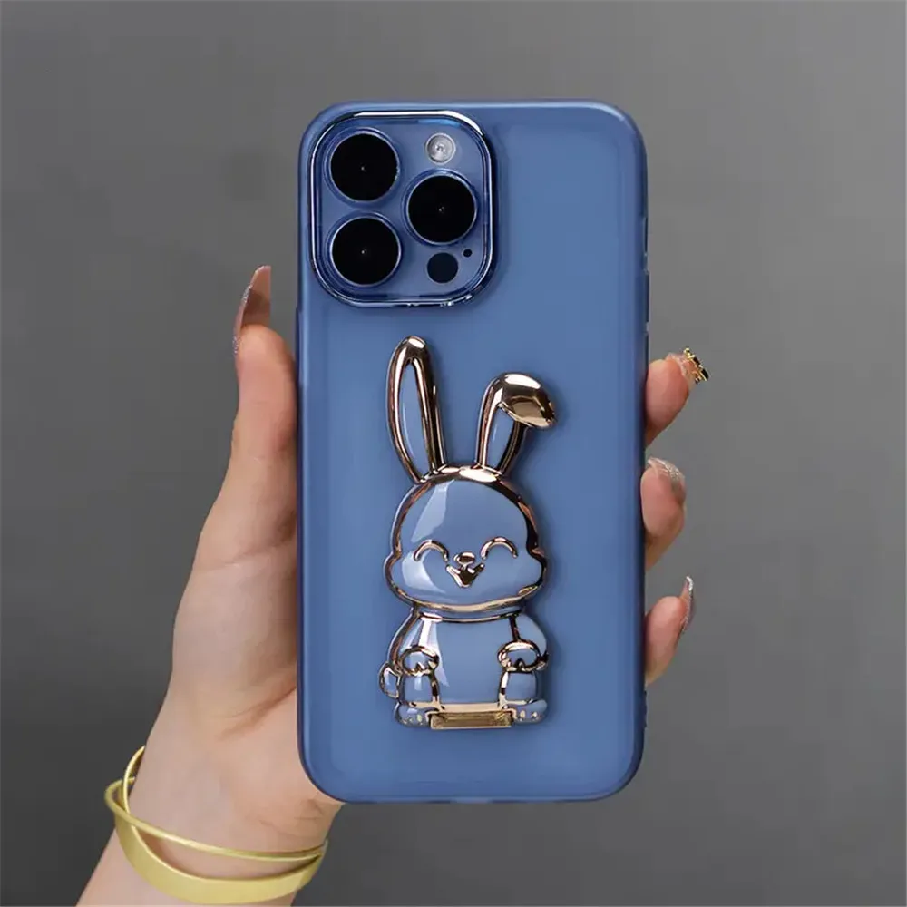 Adorable Rabbit Phone Holder Case - Clear Soft Cover