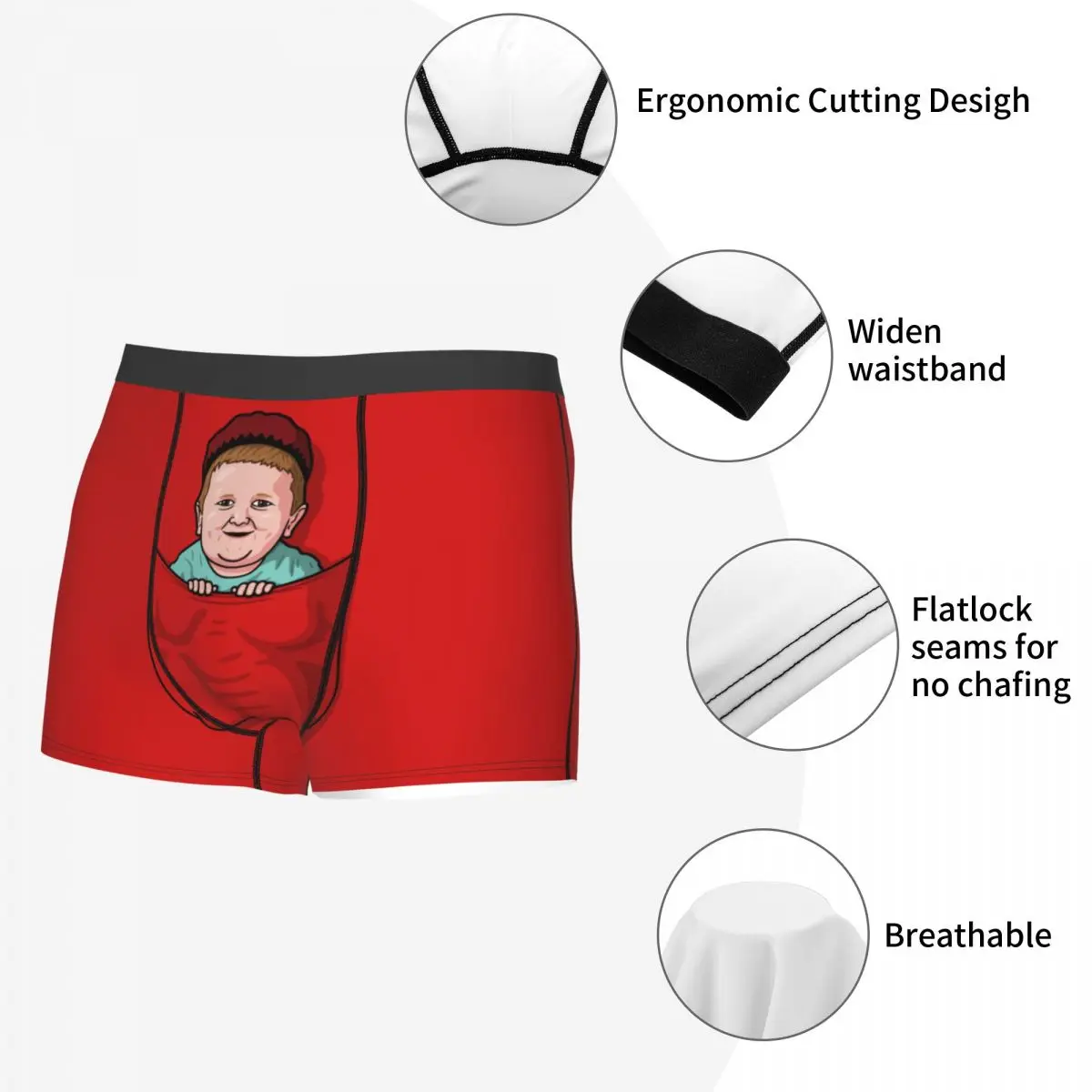 Fashion Hasbulla Magomedov Pocket Boxers Shorts Panties Men\'s Underpants Stretch Hasbullah Smile Briefs Underwear
