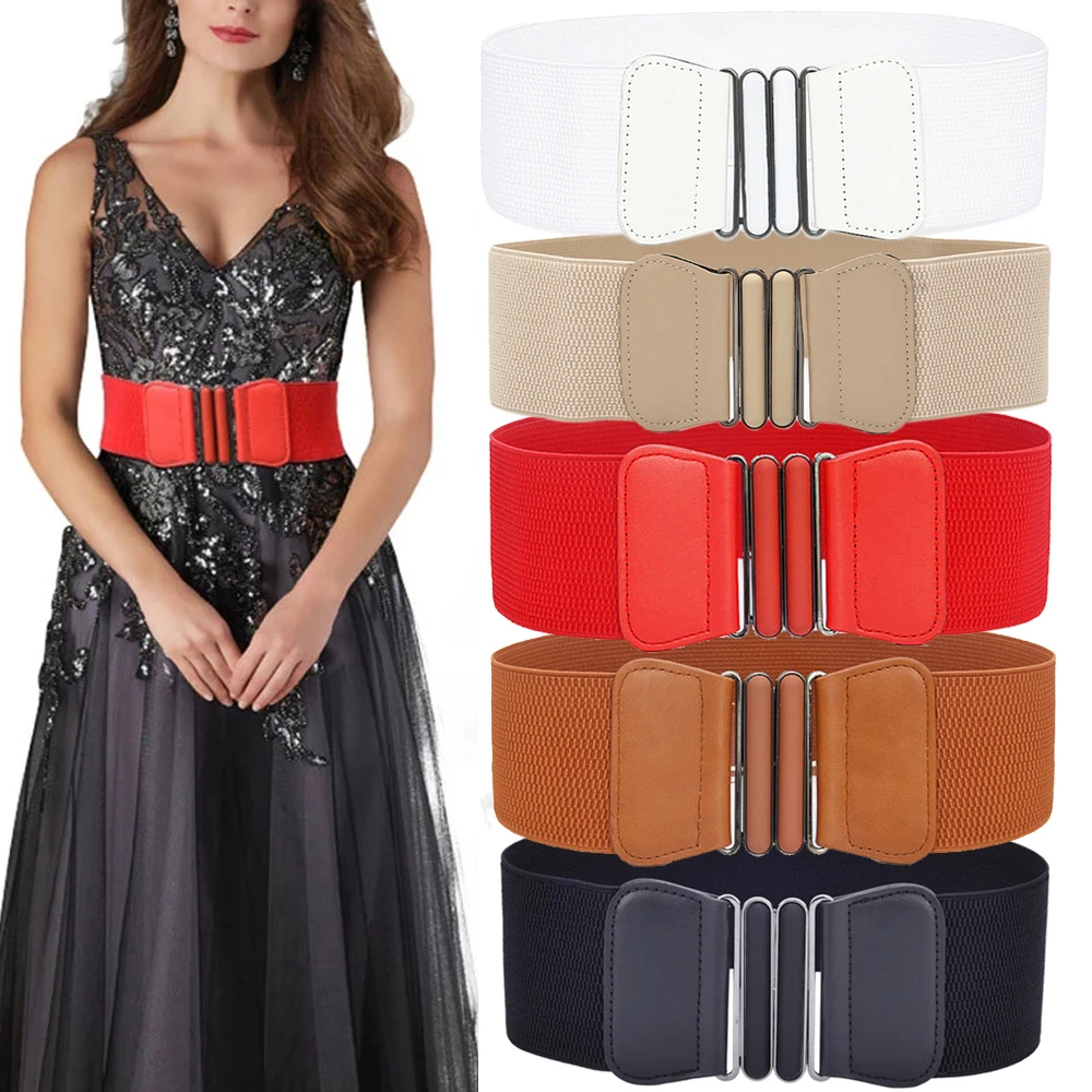Women's Wide Belt Elastic Plus Size Vintage Buckle Waist Seal