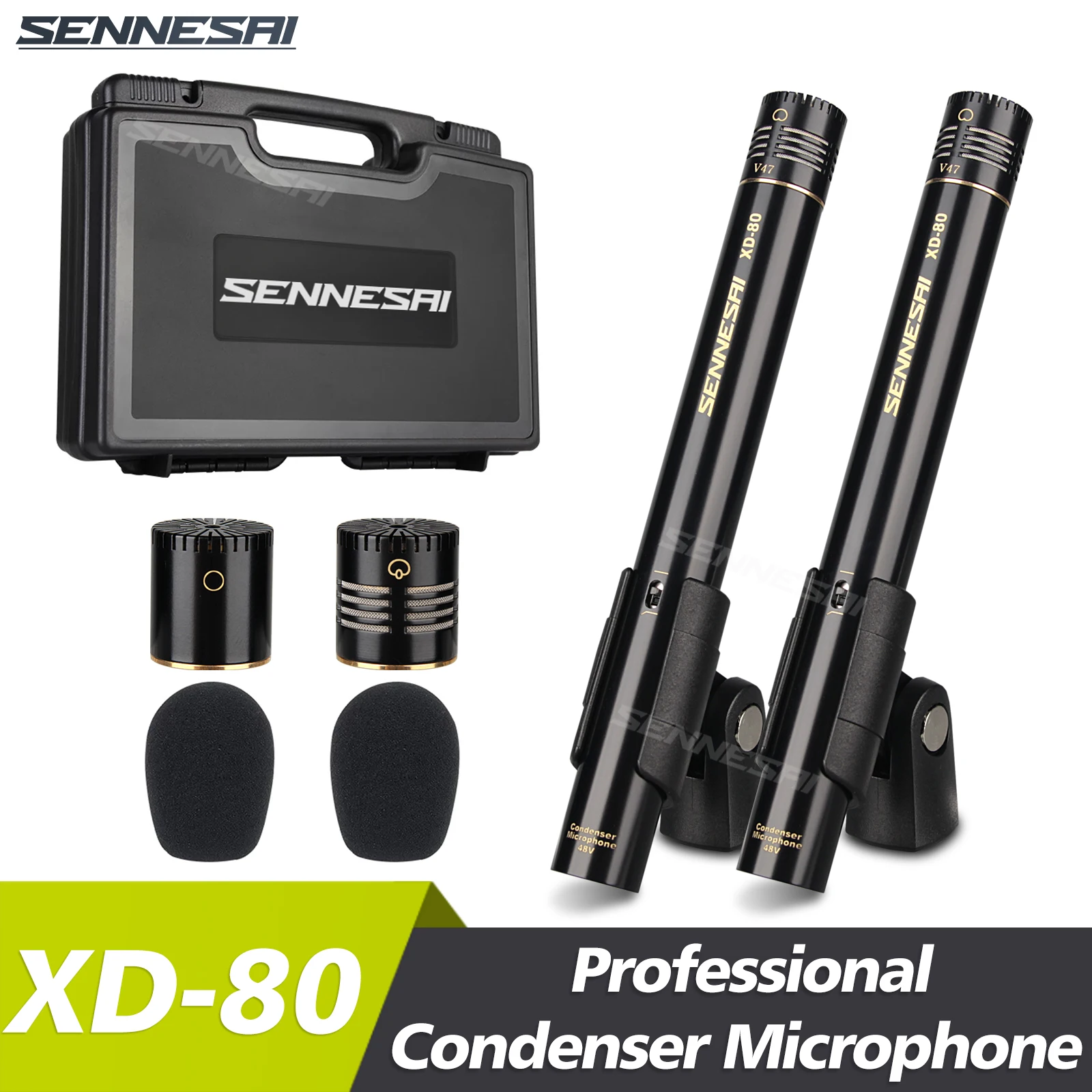 XD80 Small Diaphragm Recording Condenser Microphone Cardioid Portable mic for Music Instrumen