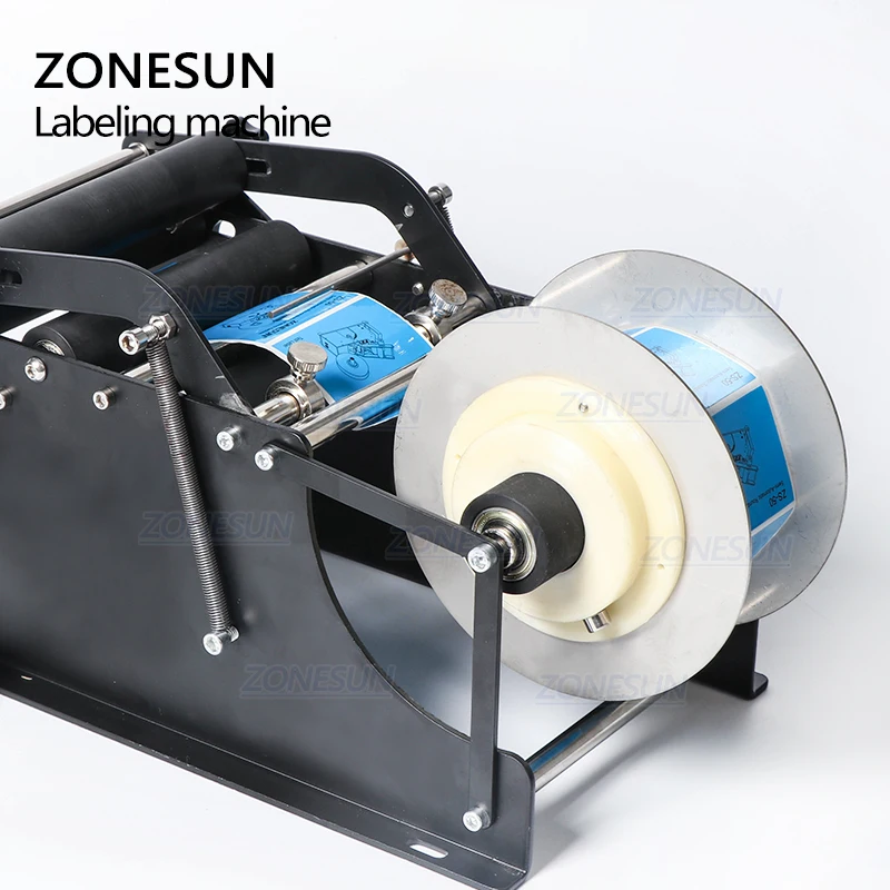 ZONESUN ZS-50P Aplikator Label Manual Putaran Botol Mesin Pelabelan dengan Pegangan Kaleng Tabung Mesin Kemasan