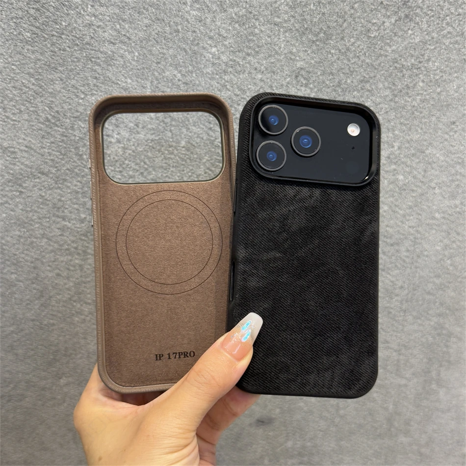 Magnetic Orange Flannel Fabric Case with Alloy Lens Cover