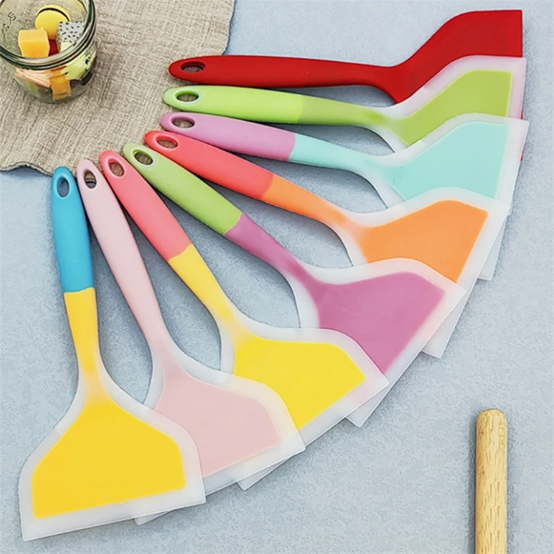 

1 Pc Tamago Yaki Spatula Nonstick Silicone Spatula Wide Mouth Pizza Skillet Cooking Spatula Hand Pancake Tool