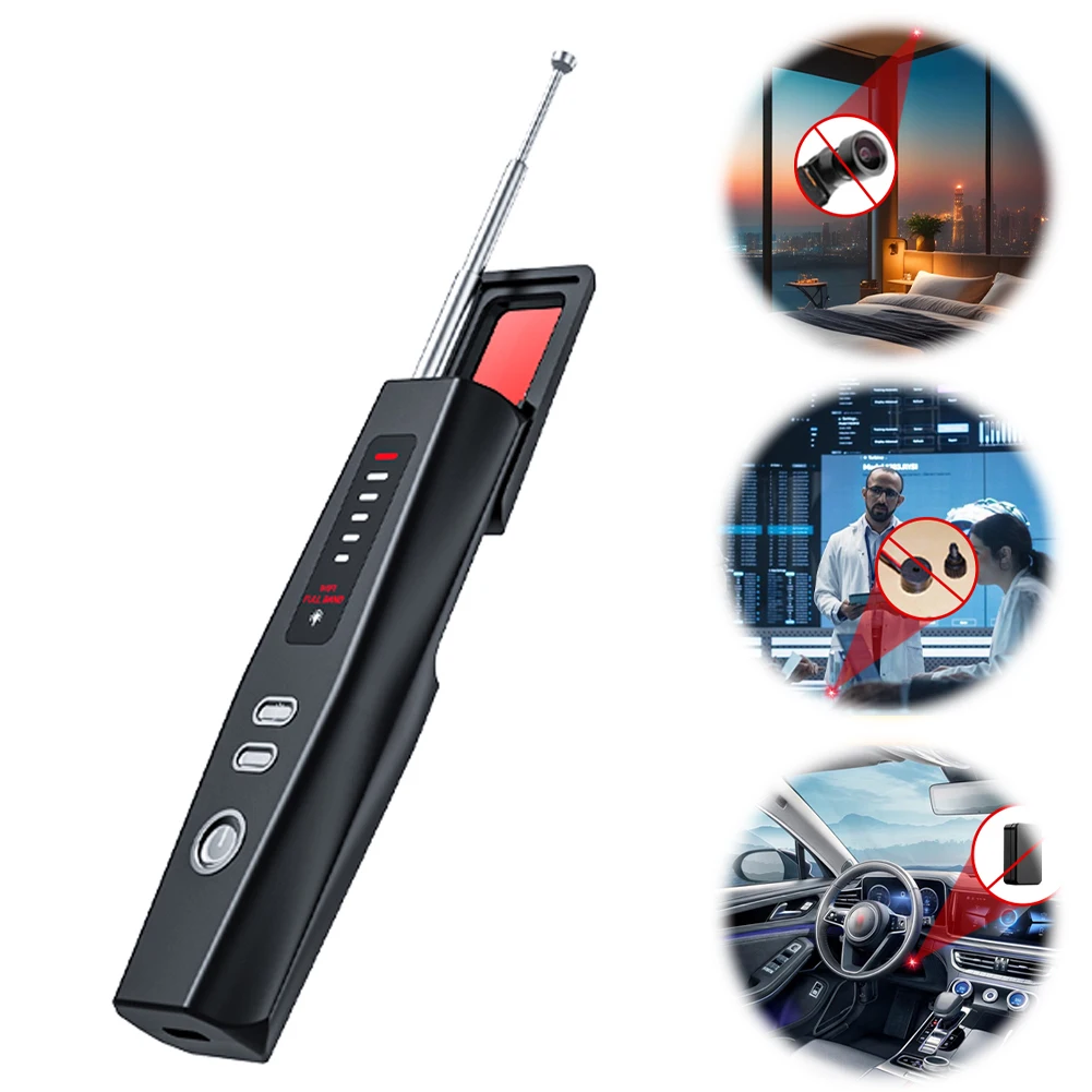 Car GPS Tracker Rechargeable Listening Device RF Wireless All Signal Scanner Bug GSM GPS WiFi Tracker Security Protection Gadget