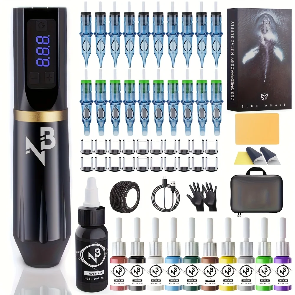 Goldplume Tattoo Pen Machine Kit Classy Wireless Tattoo Machine Kit Built-In 2000Mah Large Capacity Power Supply and Japanese High-Quality Brushless Motor Classy Master's Supplies and Collectibles