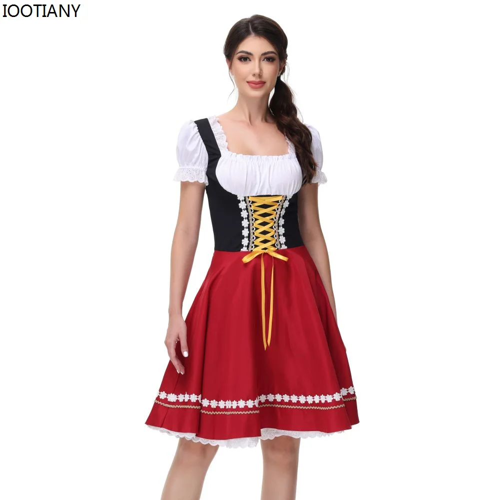 

Germany Oktoberfest Women Costumes Traditional Bavarian Beer Garden Carnival Dress Halloween Party Beer Maid Bodycon Dresses New