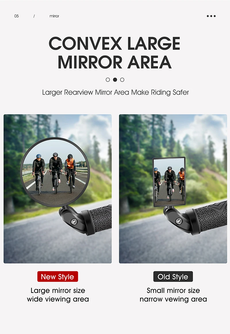 WEST BIKING 1/2 Stück Mini-Lenkerspiegel Universal 360 ° Verstellbarer Fahrrad-Rückspiegel, drehbarer Sicherheits-Seitenspiegel, Zugang für Fahrräder – Detail 6