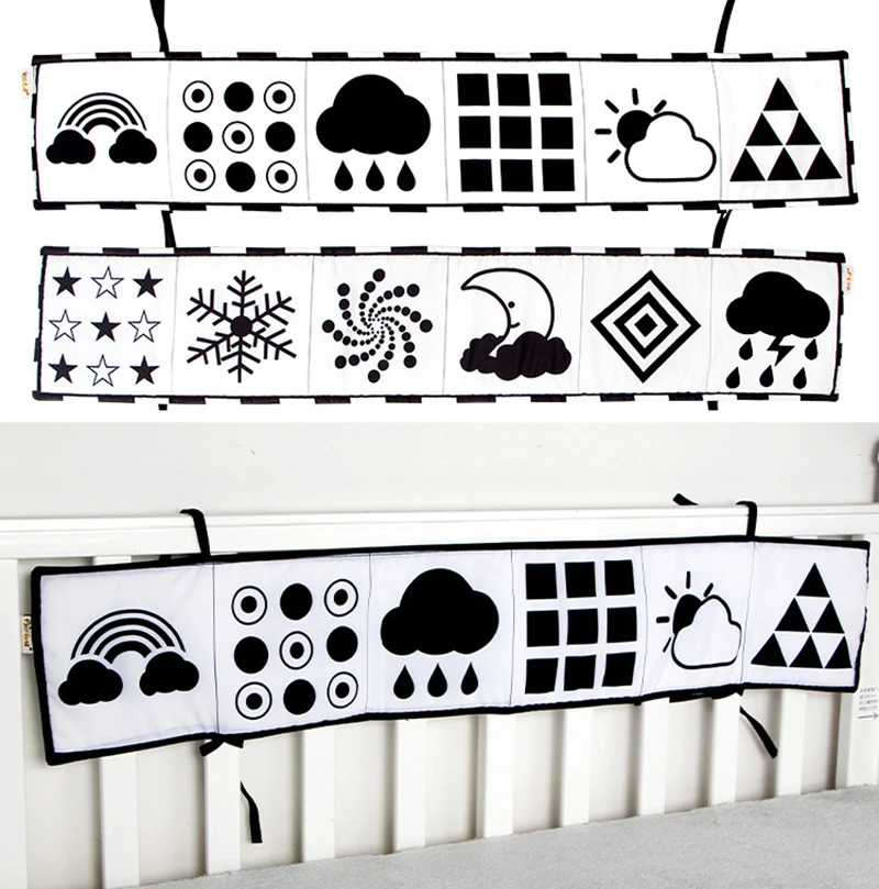 

Infant Bed Surround Cloth Book Black and White Cartoon Animals Anti-kick Crib Bumper Room Decoration Cribs Bedding Set