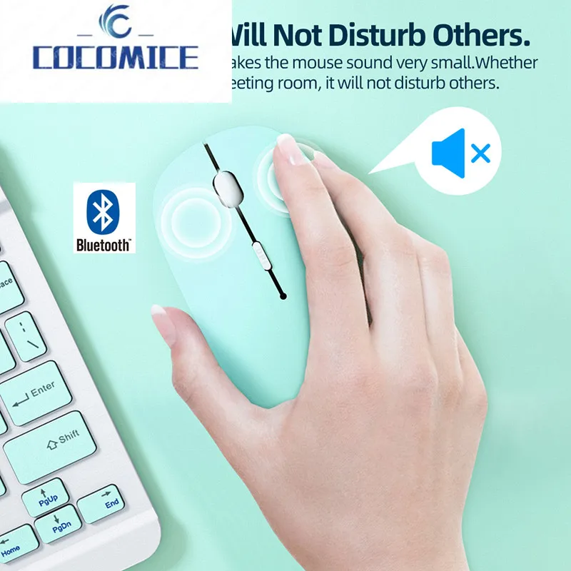 Mouse Wireless Silenzioso Bluetooth Wireless Computer Mause Pink Green Ergonomico Mini Mouse Mouse Ottico Usb Per Pc Laptop
