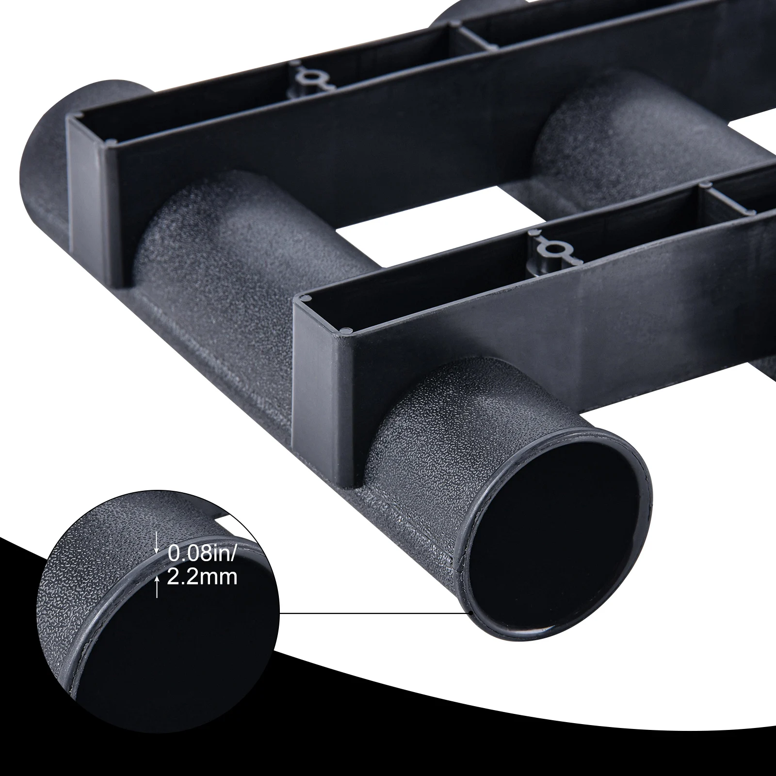 Support 3 cannes de pêche pour bateau - Porte-cannes marine noir Goture avec fixation tube plastique
