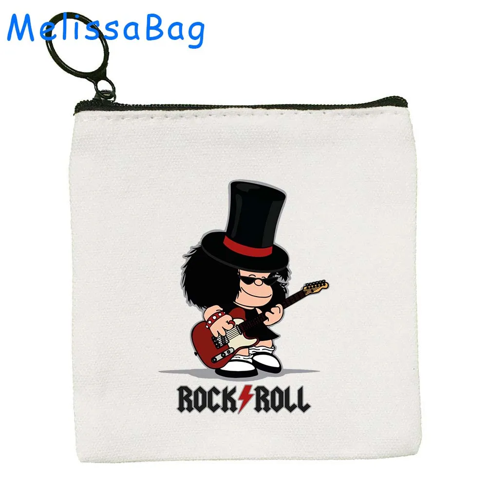 Funny Quotes Mafalda Comics Canvas Coin Purse Key Case Bags