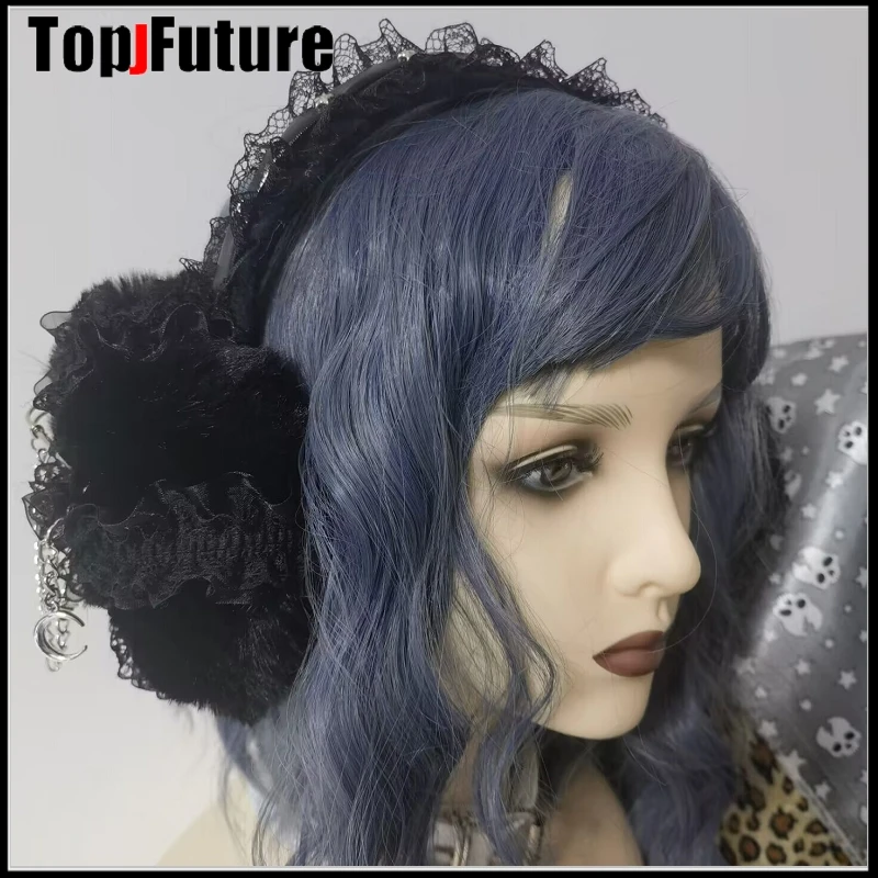 Harajuku Punk Girl Women Plush Goth Warm Earmuffs Gothic Women's