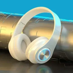 Wireless Surround Sound Bluetooth Gaming Headset with Microphone and Colorful Design (White)