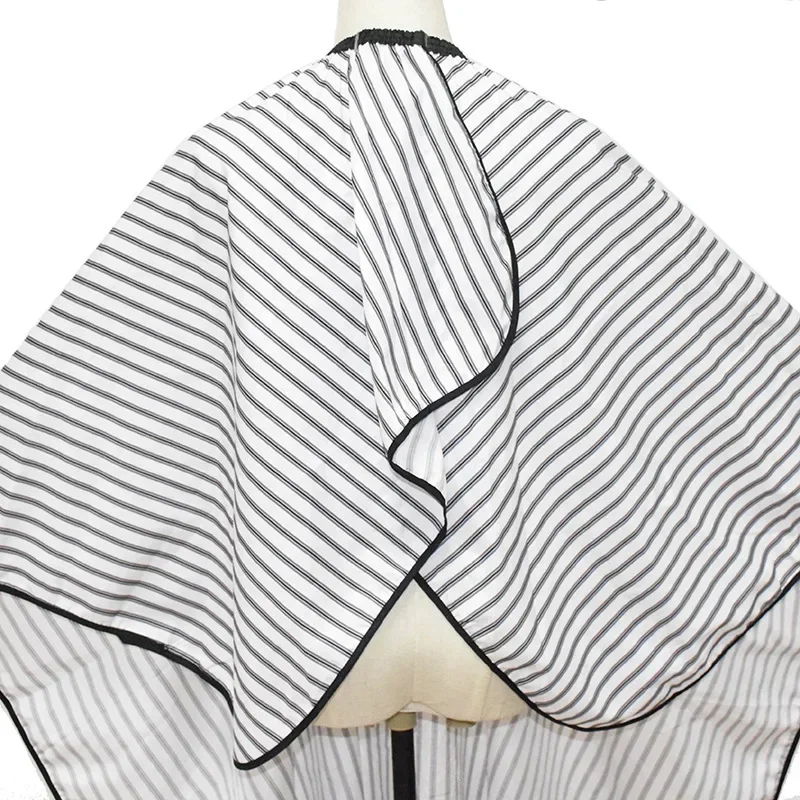 Adjustable Black and White Stripe High Quality Haircut Hairdressing Barber Cloth Waterproof Gown Hair Cutting/Barbers Cape 4