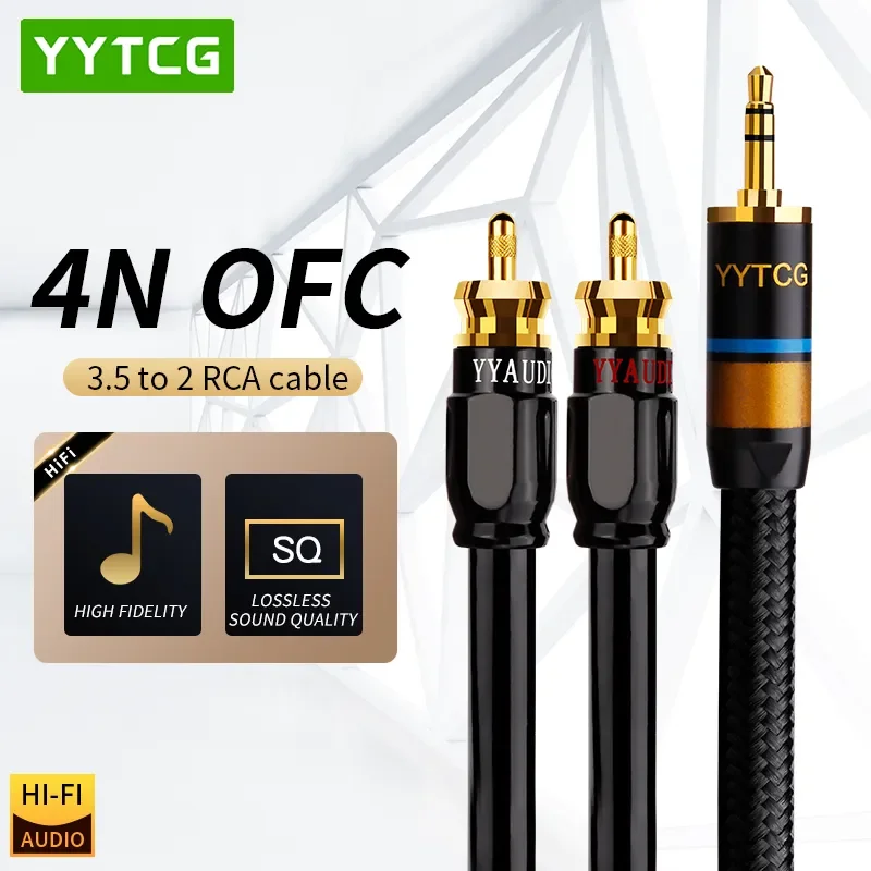 

YYTCG HiFi Stereo 3.5mm to 2RCA Audio Cable RCA Cable AUX RCA Jack 3.5 Y Splitter for Amplifiers Audio Home Theater Cable RCA