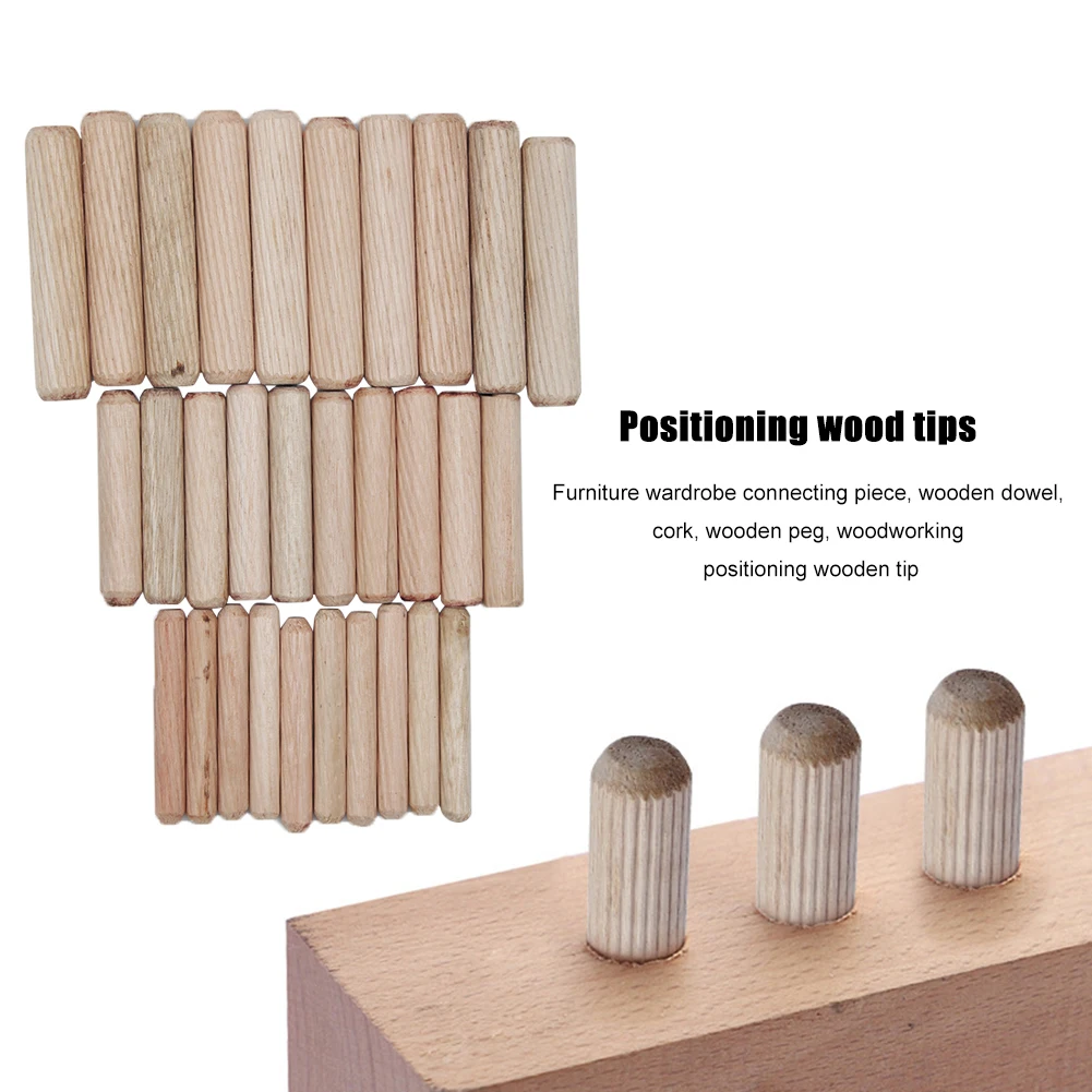 6mm 10mm 10mm Wooden Dowel Cabinet Drawer Round Fluted Wood Craft Dowel Pins Rods Set Furniture Fitting Pin 300pcs wooden dowel pins