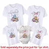 Disney Castle Mickey Minnie Print Family Matching Shirts Funny Look Dad Mom Kids Tees Tops First Disneyland Trip Outfits 4