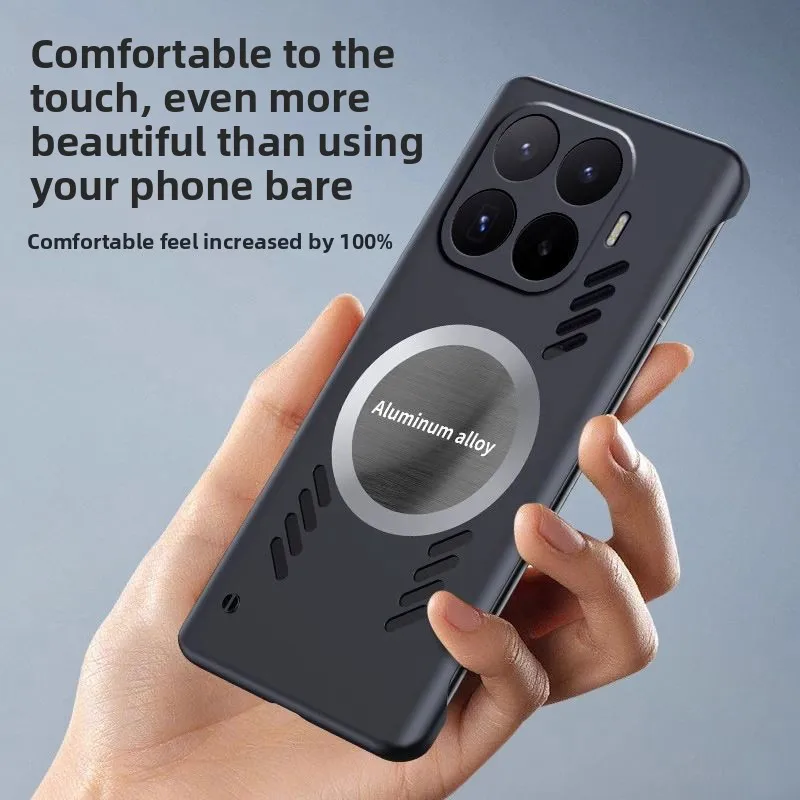 Magnetic Frameless Case with Hollow-Out Cooling Design - Shockproof & Magsafe Wireless Charging Compatible