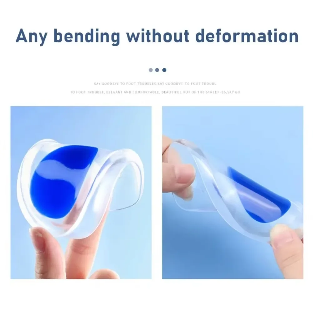 2pcs Silicone Gel Insoles for Plantar Fasciitis Heel Spur U-shaped Pain Relief Protective Inserts Soft Pads for Men Women