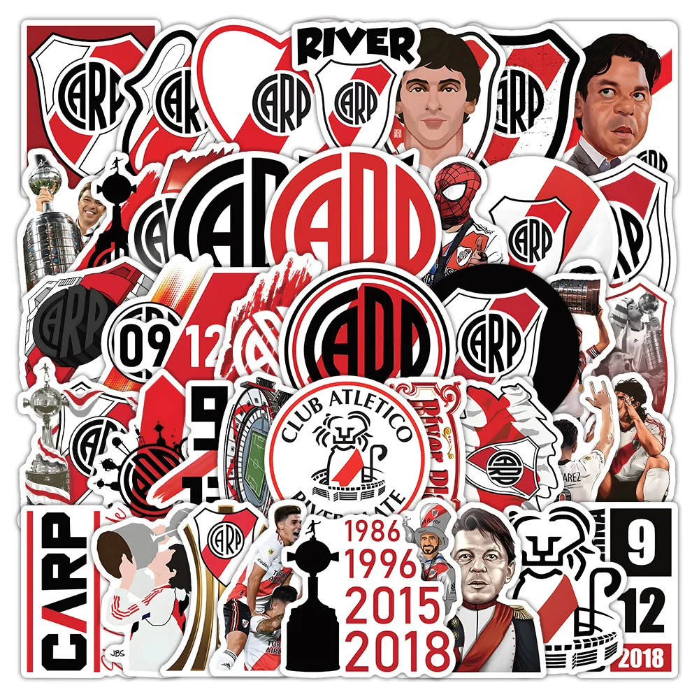 10/50PCS RIVER PLATTE Aufkleber Fußball Team Cartoon Aufkleber Lustige Sport Graffiti DIY Fans Geschenk Laptop Gitarre Auto fahrrad Kinder Spielzeug
