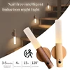 Rechargeable Human Body Induction Night Light Magnetic Motion Sensor Wood Wall Lamp Cabinet Light For Kitchen Stairs Wardrobe 1