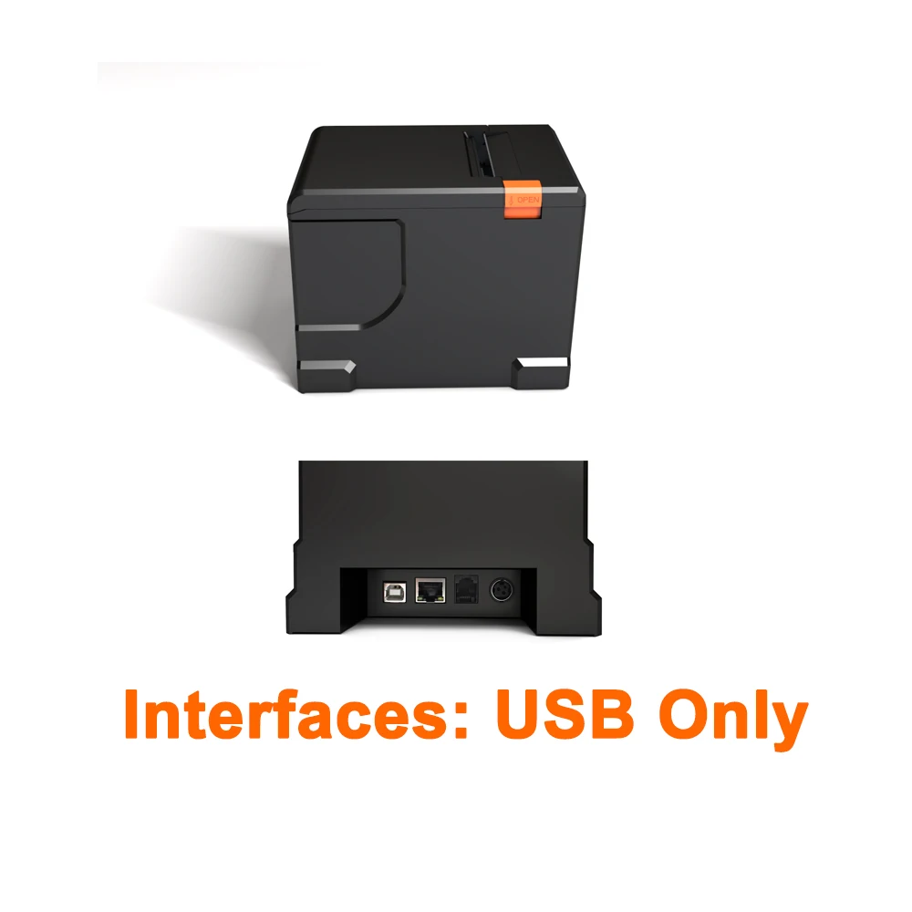 Qian thermal receipt printer 80mm POS printer ESC/POS automatic cutting | Speed 220mm/s | Drivers Windows, MacOS, Linux | Wall mounted | USB, LAN, Bluetooth connection