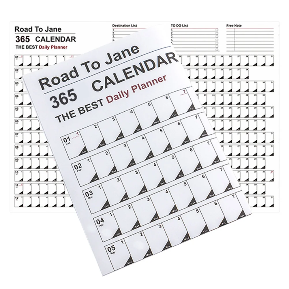 

2pcs Yearly Wall Hanging Calendar Creative Planner Wall Calendar Daily Schedule Poster Minimalist Wall Calendar Schedule