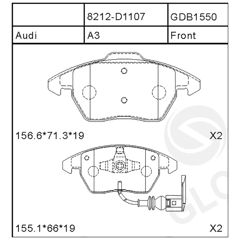 

Barbaro C01 Brake Pad Suitable For VW SCIROCCO GOLF5 GOLF6 AUDI A1 A3 FMSI D1319 D1107 etc