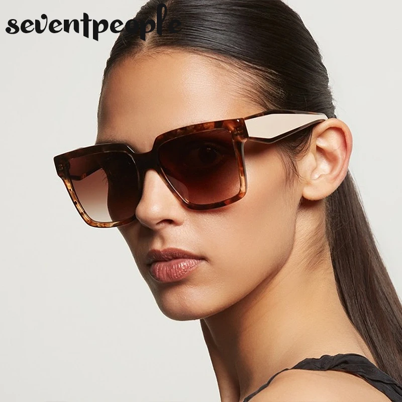 

Очки солнцезащитные женские квадратные большого размера, роскошные брендовые дизайнерские модные солнечные очки с большой оправой, 2024