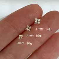3/4/5MM 925 Sterling Silver 5A Zircon Simple Star Tiny Stud Earrings for Women Fine Jewelry Minimalist Ear Hole Care Accessories