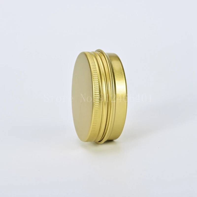 50pcs 10-150ml Golden Aluminum Cans Metal Tin Box Screw Lid Round Tea Canister Storage Container for Cream Balm Wax Cosmetics