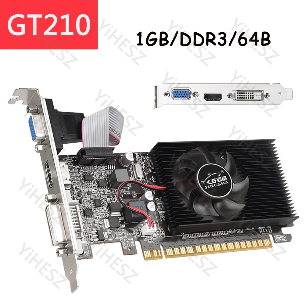 thumbnail image 2 of GT 210 1GB GDDR3 Graphics Card – 64-bit PCIe 2.0 Low Profile Video Card For Basic PC Use 2 of 3