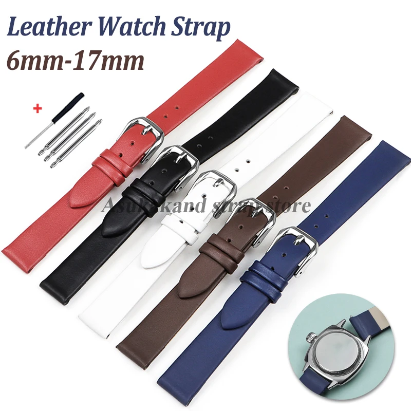 Vintage Cowhide Leather Bracelet-Style Ultra Thin Watchstrap