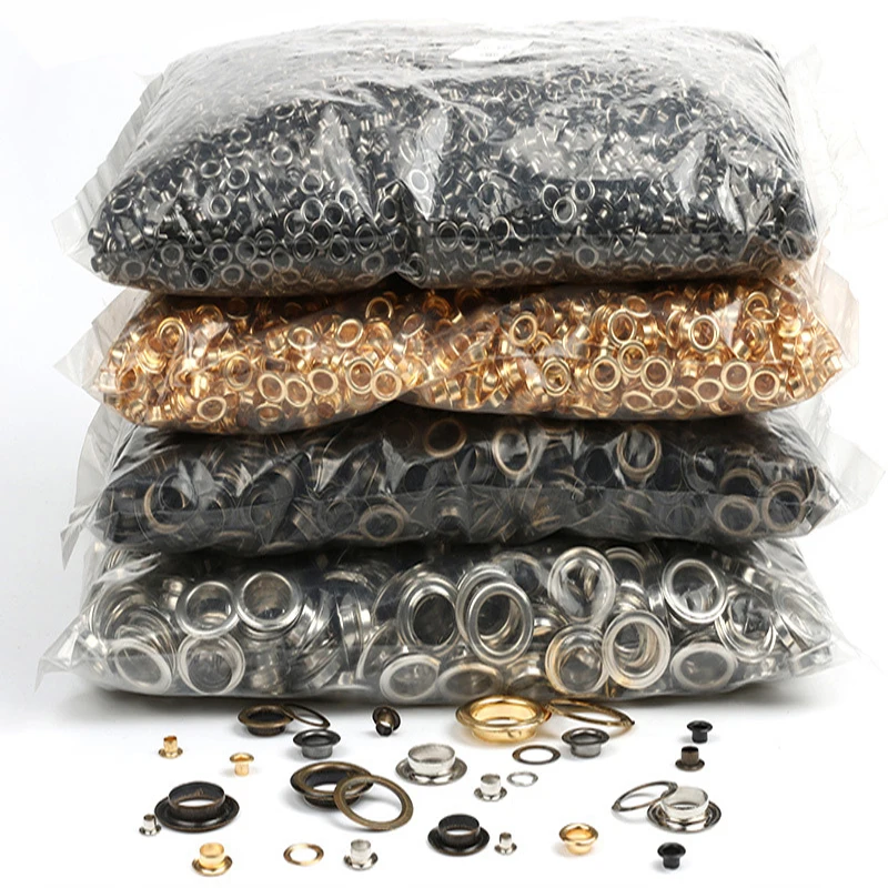 100sets Bronze 3mm-20mm Brass Eyelet Grommet with Washer Leather Round Eye Rings For Shoes Bag Belt Hat Curtain Scrapbooking
