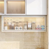 Wall-Mounted Seasoning Cabinet Thicken Carbon Steel Storage Shelves with Flip Door Below Cabinet Kitchen Shelf for Organization 1