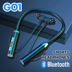 G01 Wireless Fone Headset Magnetic Suction Neck-mounted Bluetooth 5.2 Hifi Stereo Sports Music Earbuds Stereo In-ear Headphones
