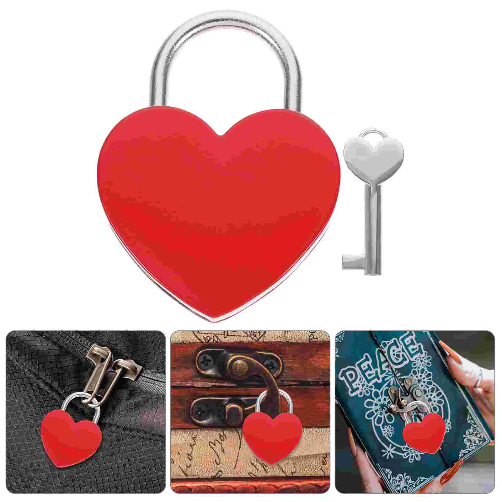 Diario di viaggio Libro Valigia Portagioie Lucchetto a forma di cuore Lucchetto a chiave Mini lucchetti Stile antico  13