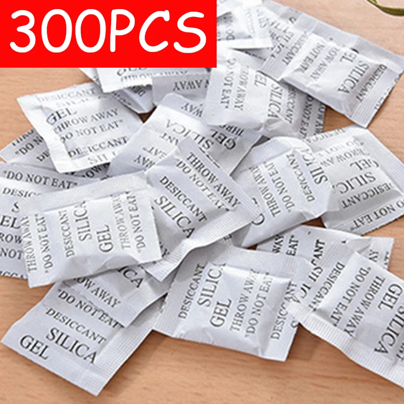 Silica Gel Dehumidifier 100-300PCS Packs Non-Toxic Damp Moisture Absorber For Room Clothes Food