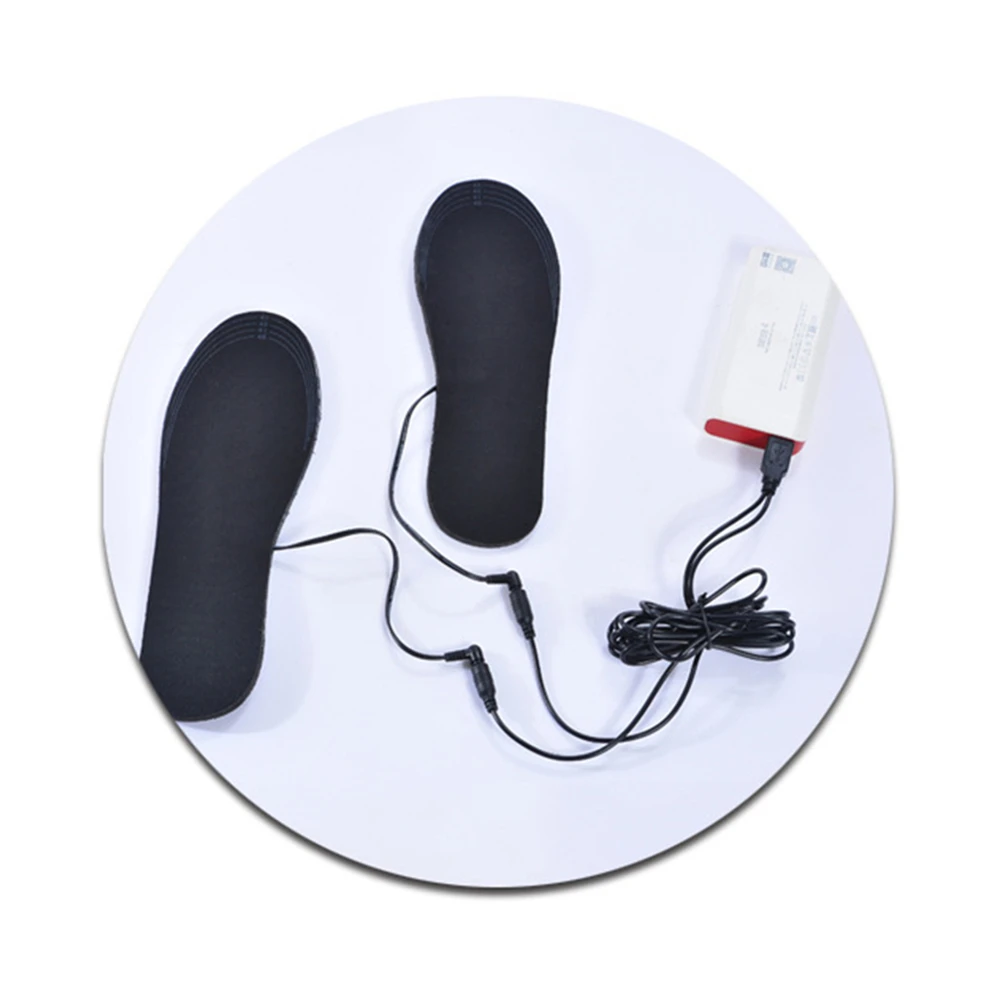 1 Pair New USB Heated Insoles Foot Warming Pad Feet Warmer Sock Pad Mat Winter Outdoor Sports Heating Shoe Insoles Winter Warm