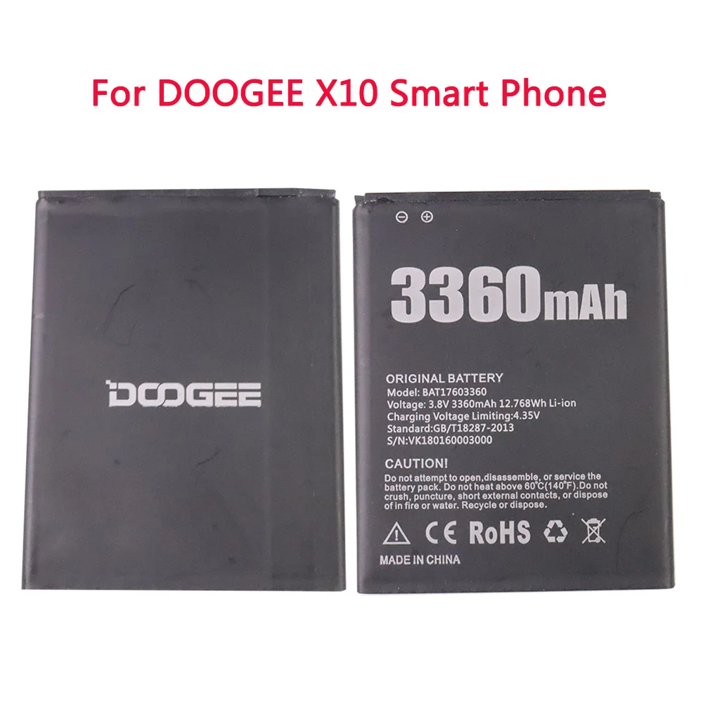 

New 100% Original DOOGEE X10 3360mAh Battery For DOOGEE X10 BAT17603360 Smart Phone Replacement Parts backup Batteries