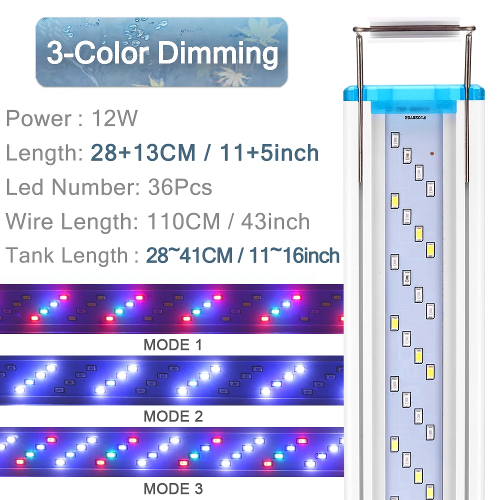 18-75CM Super Slim LEDs Aquarium Lighting Aquatic Plant Light Extensible Waterproof Clip on Lamp For Fish Tank 90-260V silent aquarium air pump Aquariums & Tanks