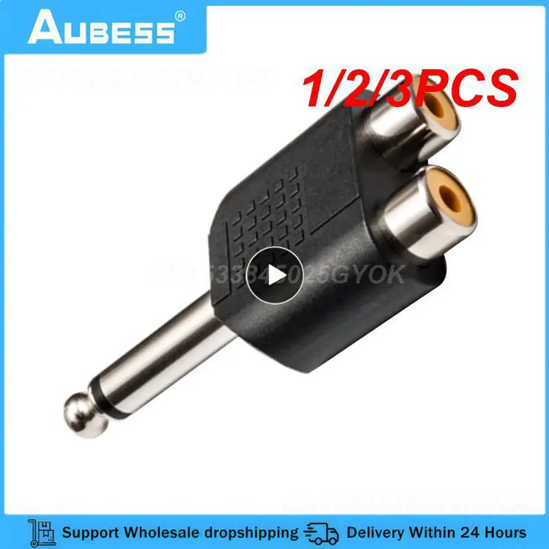 1/2/3 Pz/6.5Mm Maschio A Dual Rca Femmina Adattatore Audio E Video Connessione Lotus Tre Split Rca Rf Connettore Av