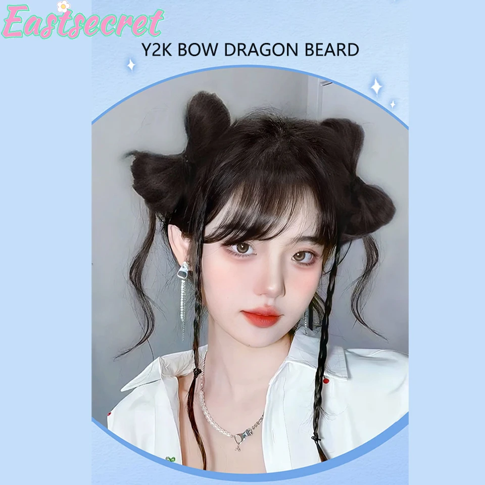 EASTSECRET Synthetic wig ponytail Y2K bow dragon whisker wig female hair clip ponytail